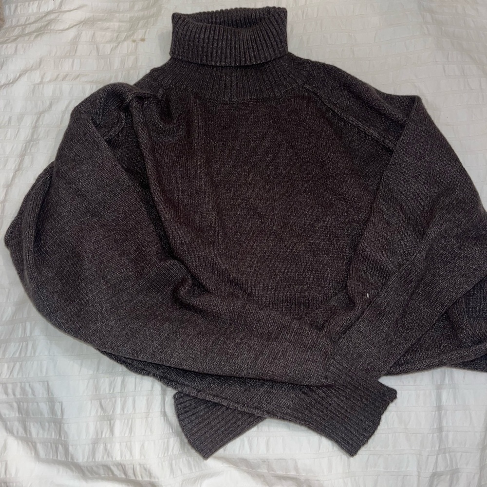 Brown Cropped Turtleneck